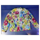 Floral Button-Front Lined Jacket Size S