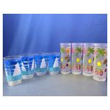 (8)Nautical & Tropical Plastic Tumbler Set