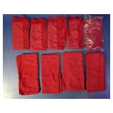 (9)Vintage Red Lace-Trim & Solid Napkin Lot