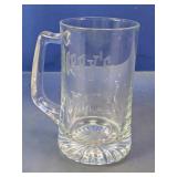Etched Glass Beer Mug With Handle