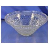 Clear Pressed Glass Diamond Pattern Bowl