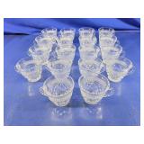 Clear Pressed Glass Pedestal Cups Set