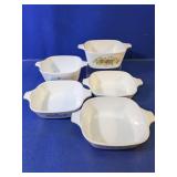 Vintage Corning Ware 5-Piece Ramekin Lot