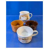 Vintage Recipe and Solid Color Soup Mugs