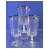 Set of 3 Lenox Solitaire Platinum Rim Goblets