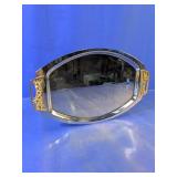 Vintage Kromex Chrome Serving Tray with Gold Trim