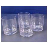 Set of 4 Clear Plastic Lowball Tumblers