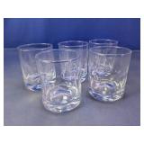 Set of 5 Organic Ripple Rocks Glasses
