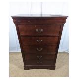 Dark Wood Five-Drawer Chest / Dresser