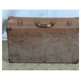 Vintage Hard-Sided Travel Trunk Suitcase