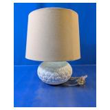 White Ceramic Scalloped Base Table Lamp