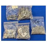 (5) Bags Assorted Silver Tone Jewelry Findings