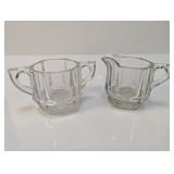 (2) Clear Glass Cream & Sugar Set
