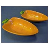 (2) Pier 1 Imports Carrot-Shaped Serving Dishes