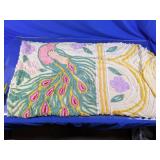 Tufted Peacock Pattern Fabric Blanket