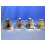 (4) Tapered Silver Metal Furniture Legs Set