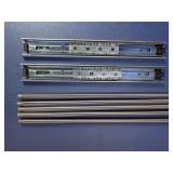(7)Metal Drawer Slides & Threaded Rods Lot