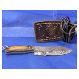 Small Fixed Blade Knife With Leather Sheath Set XL