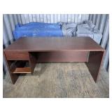 (1) Rectangular Brown Office Desk