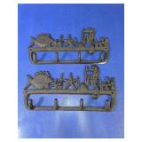 Set of 2 Cast Iron Nautical Wall Hook Racks