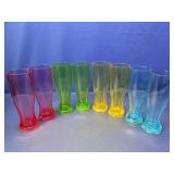(8) Colorful Plastic Tall Glasses Lot