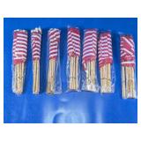 (84) Small American Flags on Wooden Sticks