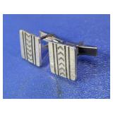 Vintage Sterling Silver Patterned Cufflinks