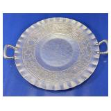 Vintage Floral Hammered Aluminum Serving Tray
