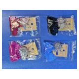 (4)Pair Boho Tassel Mandala Earrings Set