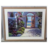 (1) Framed Coastal Courtyard Wall Art