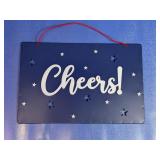 Decorative "Cheers!" Hanging Wall Sign