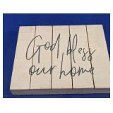 (1) Hobby Lobby Wooden "God Bless Our Home" Sign