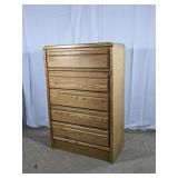 (1) Wooden Tall Chest of Drawers
