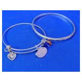 Charm Bangle Bracelets With Heart and Gator Charms