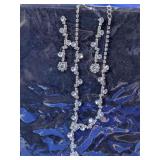 Rhinestone Necklace And Drop Earring Set