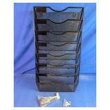 Wall-Mounted Metal Mesh File Organizer Rack