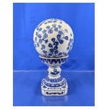 (2) Blue & White Ceramic Decorative Orbs