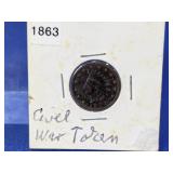 1863 Indian Head Civil War Patriotic Token