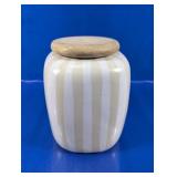 (1) Ceramic Storage Jar w/ Wooden Lid