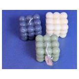 Unscented Sculpted Cube Candles Decor