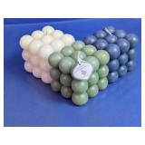 Unscented Sculpted Bubble Cube Candles