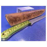 Custom Damascus Steel Fillet Knife with Sheath