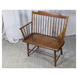 (1) Wooden Spindle Arm Bench