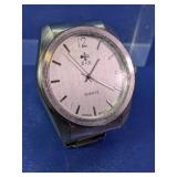 B&R Silver Tone Quartz Watch with Fleur-de-lis