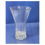Hexagonal Tapered Clear Glass Floral Vase