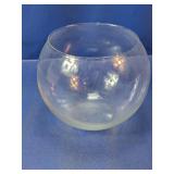 Clear Glass Round Bubble Bowl Vase