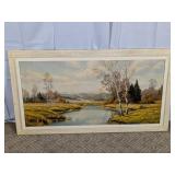 Large Vintage Framed Landscape Art Print
