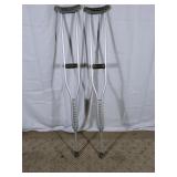 (2) Medline Adjustable Aluminum Crutches