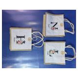 Monogrammed Fabric Gift Bags With Handles