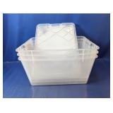 (3) Clear Plastic Storage Totes
